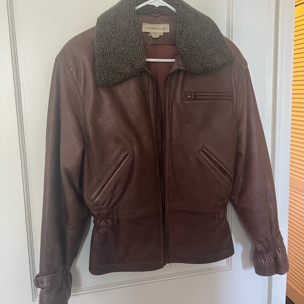 Vintage Aviator Jacket with Sherpa Collar